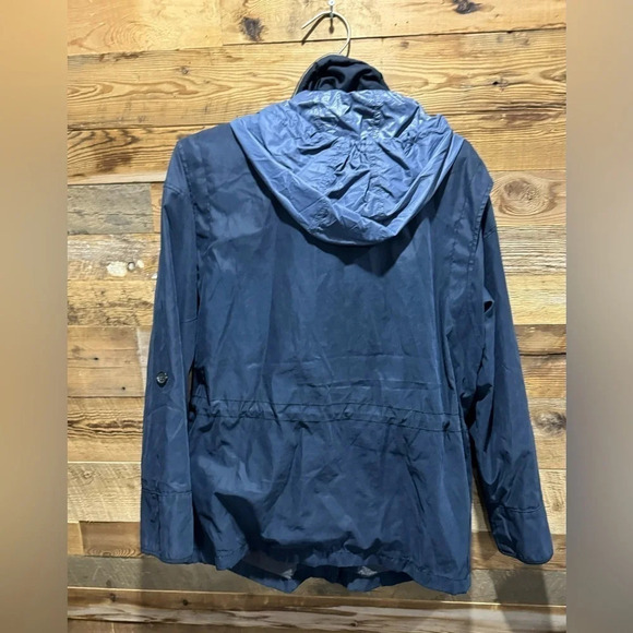 Abercrombie & Fitch Navy Jacket Anorak adjustable pockets outdoor utility 90s M - Picture 6 of 6